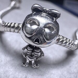 Silver Skeleton Bow Charm fits PANDORA‎